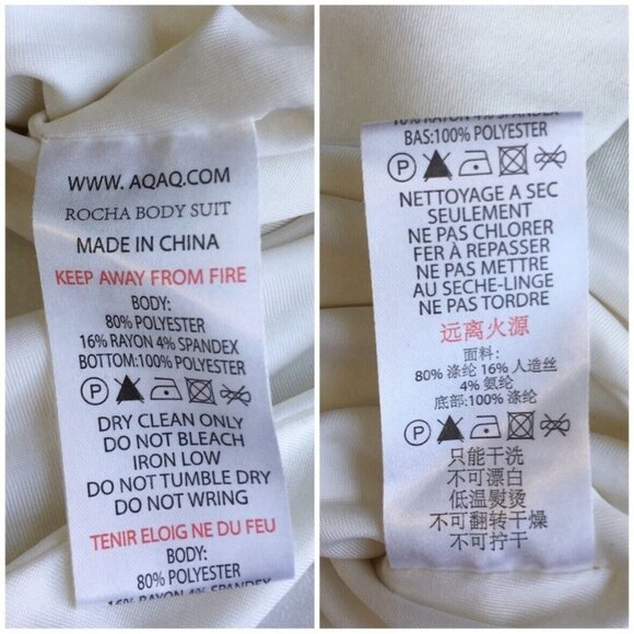 AQAQ La Rocha‎ White Multi Strap Plunge Deep V Bodysuit Vixen MobWife Angel - Picture 8 of 8